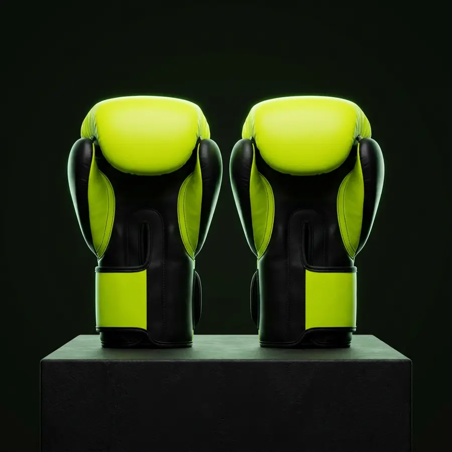 Gants verts de combat — visuel fictif